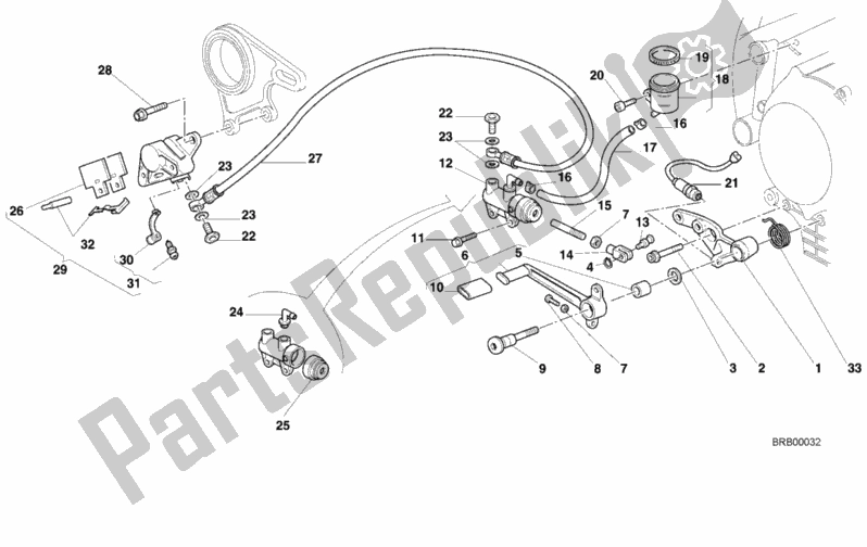 Toutes les pièces pour le Système De Freinage Arrière du Ducati Superbike 996 S 2001